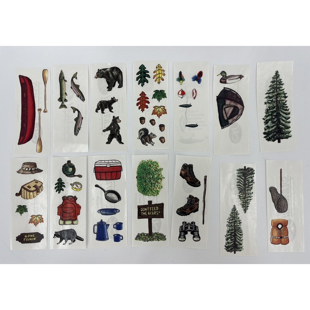 Vintage Creative Memories Camping Outdoors Hiking Fishing 14 Sheets Scrapbooking